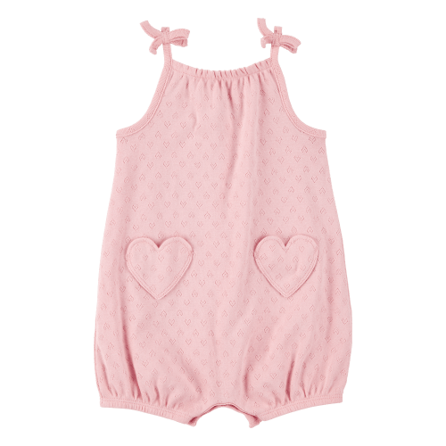 Baby Heart Pockets Cotton Romper - Pink - Carter's | Carter's