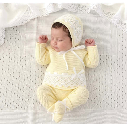 Yellow and White Knit Outfit