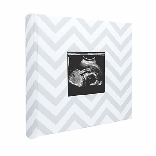Pearhead Chevron Baby Photo Album, Keepsake Gifts for Baby and New Parents, Gray - Gray Chevron Album