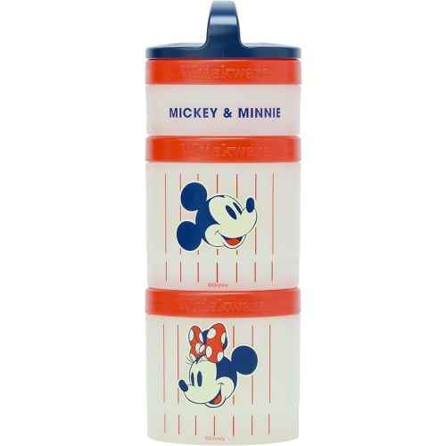 Whiskware Mickey & Friends Snack Containers 3 Stackable Snack Cups Baseball