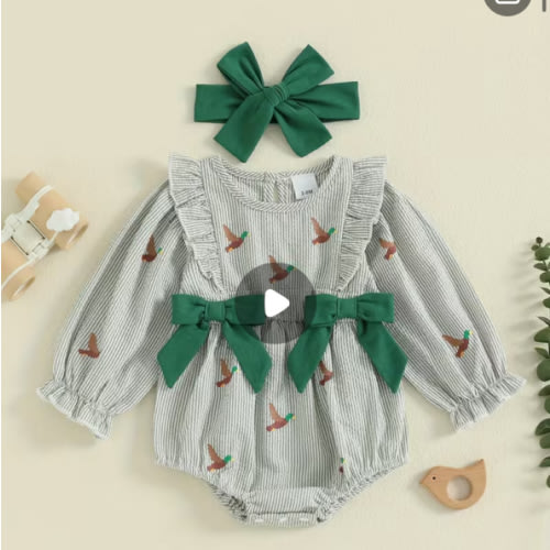 newborn infant baby girls fall winter striped bubble romper - Temu