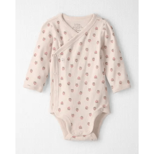 Baby Girl Organic Cotton Wrap Bodysuit in Strawberry Print - Little Planet | Carter's