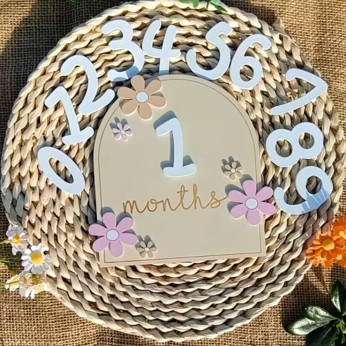 a set creative milestone cards wooden milestone birth - Temu