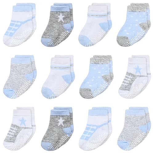 Mother's Choice Organic Cotton Baby Socks Non Slip Infant 6-12 Months - 12 pairs Soft and Cozy, Gentle Newborn Socks, Ideal Baby Gift, Infant Footwear for Daily Comfort and Little Feet Safety