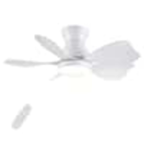 Gloweer Kids Series 30 in. Indoor White Low Profile 3-Blade Ceiling Fan with Soft Light with Remote Included LGF1-82-DJ