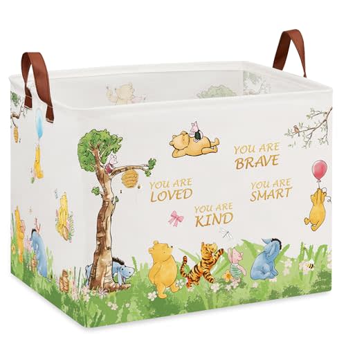 Bear Nursery Decor,Baby Hamper,Foldable Large Bear Laundry Basket,Waterproof PE Coating Storage Basket for Bathrooms,Bedrooms,Store Clothes,Toys