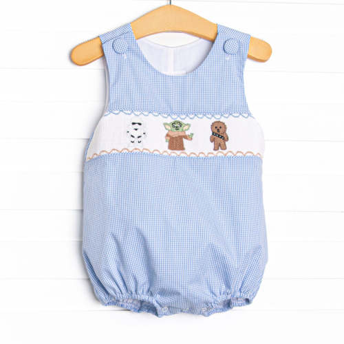 Force of Fun Smocked Bubble, Blue – Stitchy Fish