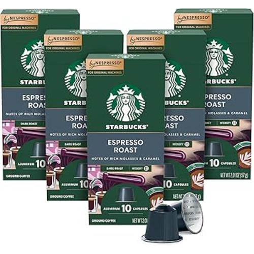 Starbucks by Nespresso Original Line Dark Roast Espresso, 50-count Espresso Pods