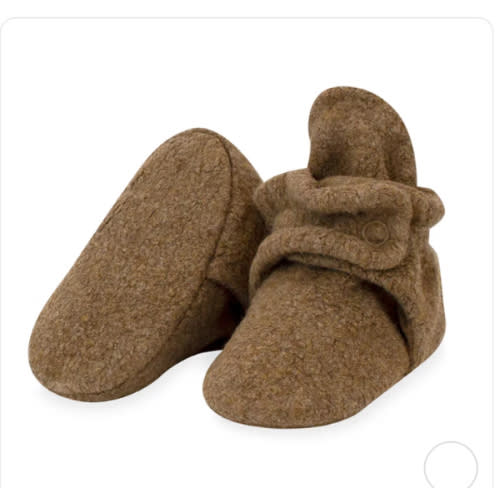 Cozie Fleece Gripper Baby Bootie - Heather Mocha – Zutano