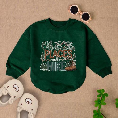 Hiking Baby Romper Short Sleeves, Outdoor Baby Romper, Hiking Adventure Baby Bodysuit, Camping Baby Outfit