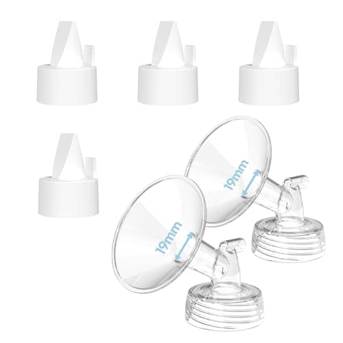 Spectra Flanges Replacement Pump Parts for S1/S2/9 Plus/Synergy Gold | Breast Pump Parts Include 2 Spectra Flanges 19mm, 4 Duckbill Valves, Not Original Accessories
