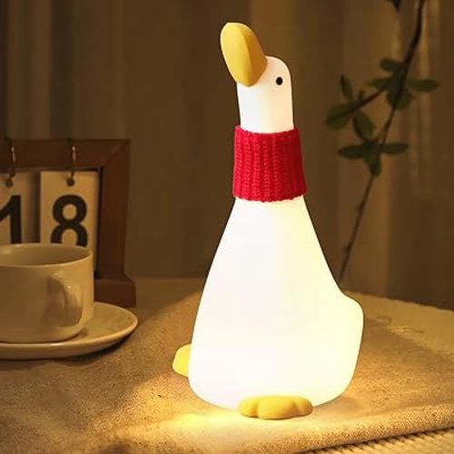 Duck Night Light, LED Nursery Lamp,Silicone Baby Fun Squishy NightLight,Rechargeable Bedside Touch Lamp,Christmas Gifts for Kids Toddler Baby Child Decor