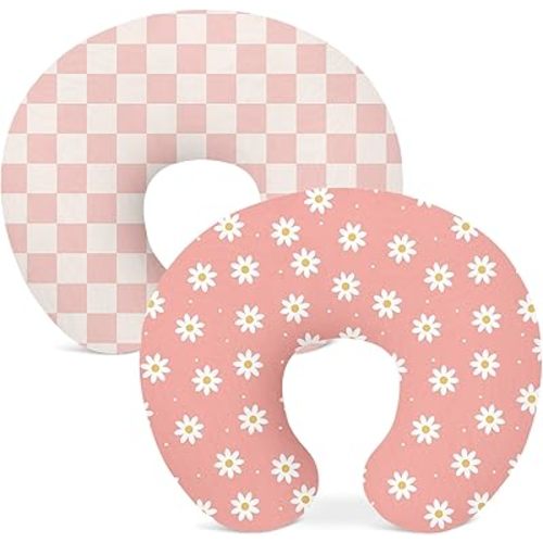 Nursing Pillow Covers 2 Pack, Stretchy Breastfeeding Pillow Covers for Baby