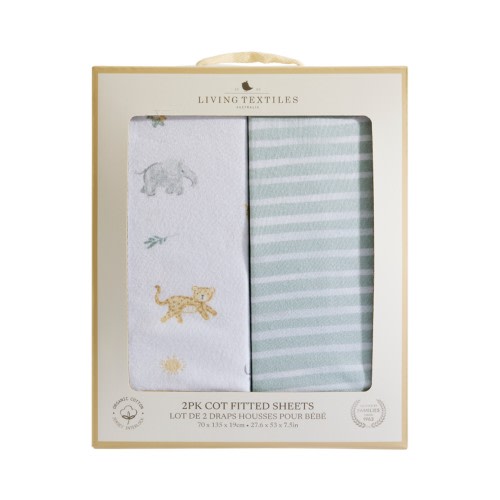 Living Textiles Cot Fitted Sheet Roam & Roar