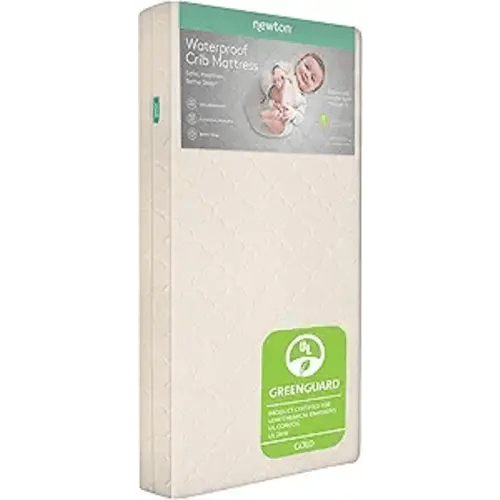 Newton Baby Waterproof Crib Mattress and Toddler Bed - Ultra-Breathable Proven to Reduce Suffocation Risk, Washable Core & Cover, All-Stages, Infant to Toddler, Deluxe 5.5" Thick - Sandstone
