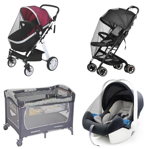Baby Mosquito Net for Stroller, Perfect Bug Net for Strollers, Bassinets, Cradles, Playards, Pack N Plays and Portable Mini Crib, Baby Insect Netting Cover, Black