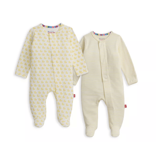 Unisex Cotton Footie Two-Pack Bundle - Yellow