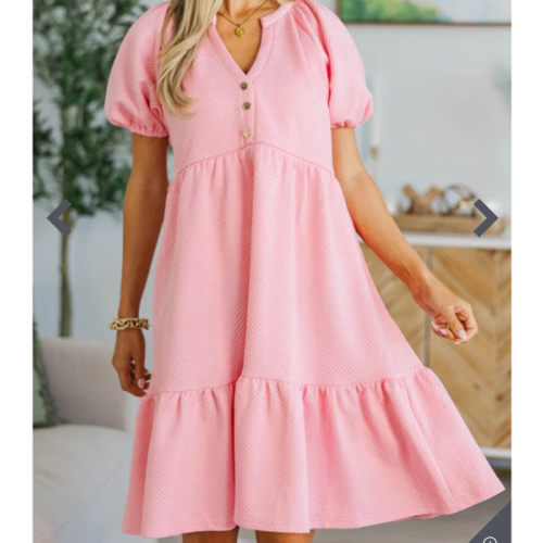 NURSING COLLECTION: The Traveler Pink Textured Dress