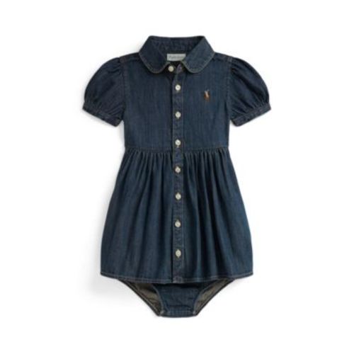 Baby Girls' Embroidered Fit and Flare Shirtdress and Bloomer, 2-Piece Set