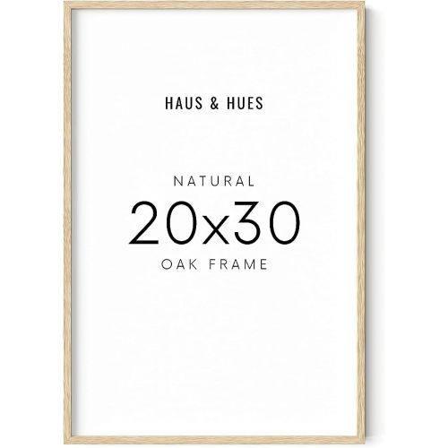 HAUS AND HUES Picture Frame, 20 x 30 inches, Walnut, Poster Frame, Natural Wood, Contemporary Style, Housewarming Gift