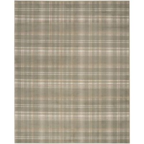 Nourison Grafix Contemporary Plaid Indoor Area Rug Olive 5'3" x 7'3"