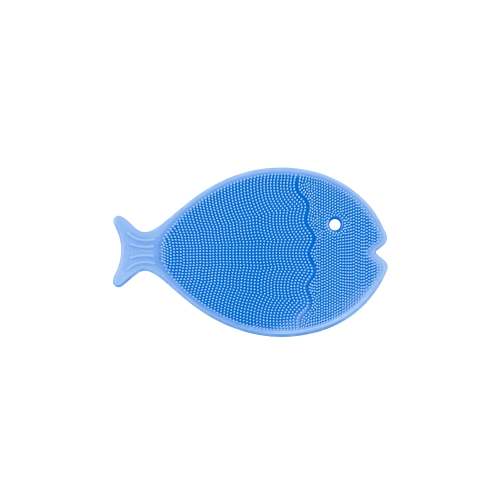 innobaby Innobaby Silicone Mini Fish Scrub / Cradle Cap Brush - Periwinkle