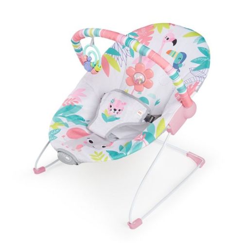 Bright Starts Vibrating Baby Bouncer - Flamingo Vibes