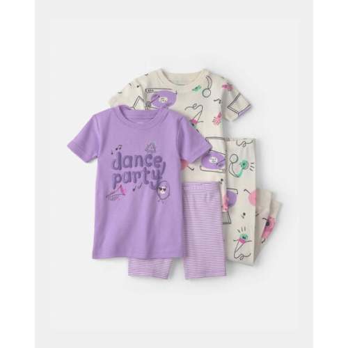 Baby Girl Dance 100% Cotton 4-Piece Pajama Set - Purple/Ivory | Carter's