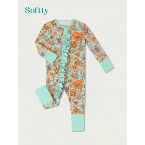 a long sleeved onesie baby girls made bamboo fiber fabric - Temu