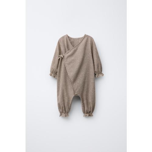 PLAID ROMPER - Brown / Ecru | ZARA United States