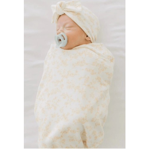 COCOON SWADDLE -  'bitty booms' yellow pattern xs