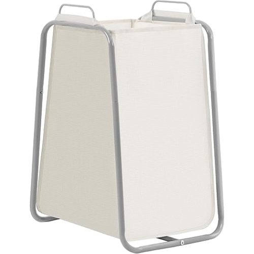 STORAGE MANIAC Metal Rack Laundry Hamper, 85L Large Laundry Basket with Convenient Handle, Freestanding Dirty Clothes Hamper for for Dorm, College, Small Space, Closet, Bedroom, Beige