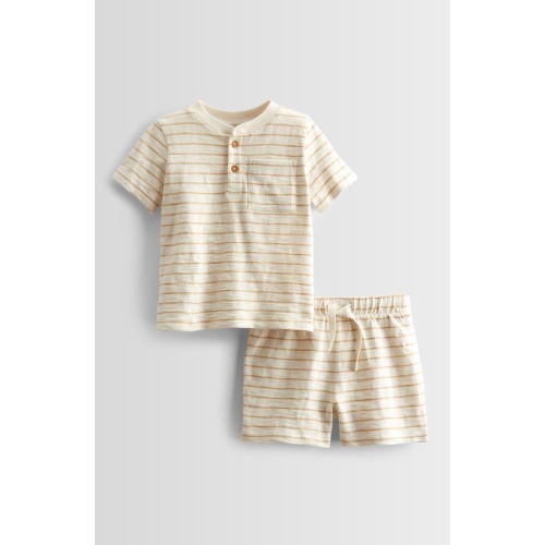 Nordstrom Stripe Short Sleeve Henley & Drawstring Shorts Set | Nordstromrack