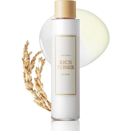 I'm from Rice Toner, Milky Toner for Glowing Skin, 77.78% Korean Rice, Glow Essence with Niacinamide, Hydrating for Dry, Dull, Combination Skin, Vegan, Fragrance Free, Glass Skin 5.07 Fl Oz