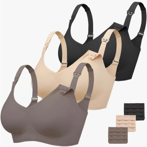 Vinfact 3 Pack Nursing Bras for Breastfeeding Comfort Maternity Bras for Pregnancy Wireless Seamless Breastfeeding Bras