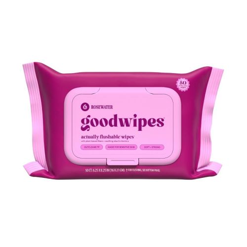Goodwipes Flushable Personal Wipes - Rosewater - 50ct/2pk