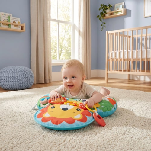 Baby Training Pillow for Tummy Time with Play Arch – Supports Sensory – Americankiddo