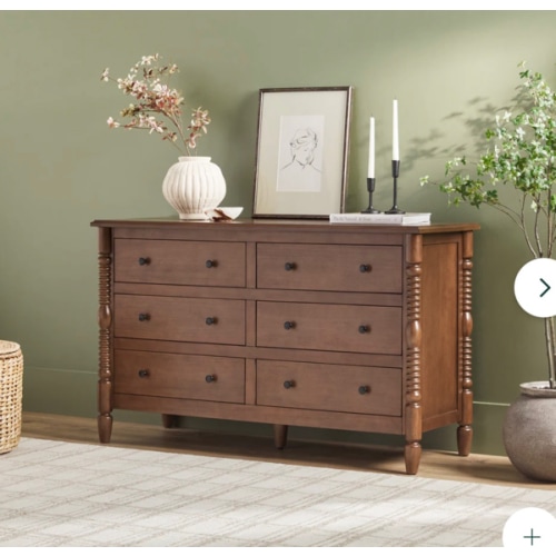 Traditional Vivienne 6-Drawer Easy Assembly Solid Wood Dresser