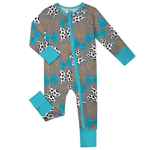 Weiwei Pajamas for Baby Boys & Girls, Viscose from Bamboo Footie Pajamas Convertible Newborn Sleeper, Zipper Onesie 0-24M,YKK
