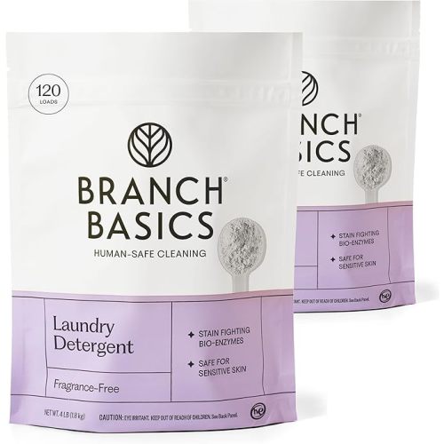 Branch Basics Laundry Detergent – 4lbs (120 loads) | Fragrance-Free | Plant & Mineral-Based Formula | Lifts Stains & Removes Odor | Safe for Sensitive Skin | Optimized for Cold Water