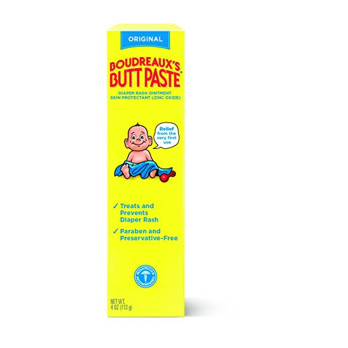 Boudreaux's Butt Paste Diaper Rash Ointment - Original - Contains 16% Zinc Oxide - Pediatrician Recommended - Paraben and Preservative-Free - 4 Ounce