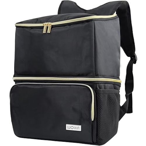 Wolka Breast Pump Bag with Dual Insulated Compartments & Removable Divider,Breast Milk Cooler Travel Bacpak with 50 cans Capacity,Fit Most Breast Pumps Like Medela, Spectra S1,S2, Evenflo