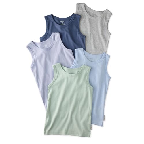 Baby Boys' Malone 5-Pack Sleeveless Shirts 100% Organic Cotton for Baby Boys