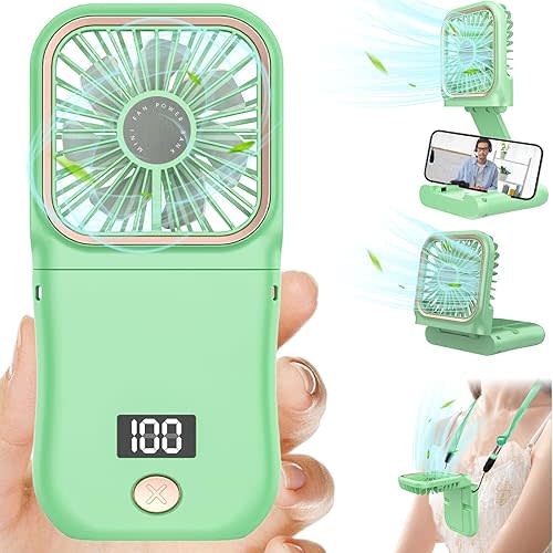 Mini Fan Handheld Foldable Fan,USB Personal Fans Portable Rechargeable Battery Fan 3 Speeds,Small Handheld Fan Cute Face Cooling Fan Quiet Fan Cordless Fan Portable Fan for Travel Camping Park