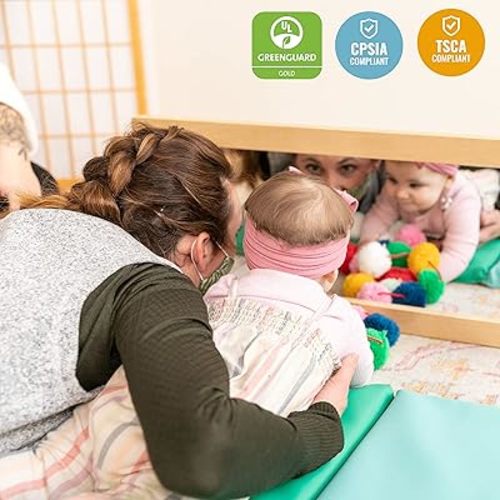 ECR4Kids Double-Sided Bi-Directional Mirror, Wooden, Montessori Furniture, Natural