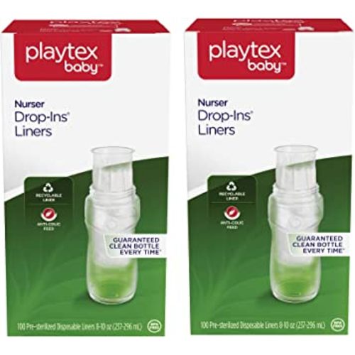 Playtex Baby Nurser Pre-Sterilized Disposable Bottle Liners, Closer to Breastfeeding, 8-10 oz, 200 Count