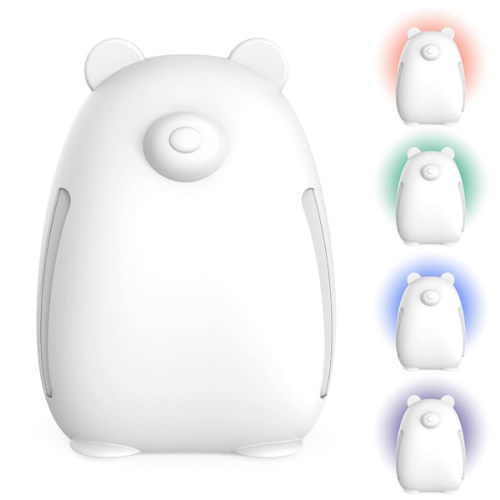 Pure Enrichment PureBaby Kids Bear Air True HEPA Air Purifier - Energy Star Rated, 4 Stage Air Filtration, UV-C Light, and Night Light for Medium-Large Rooms - Baby Nurseries, Kid Bedrooms (White)