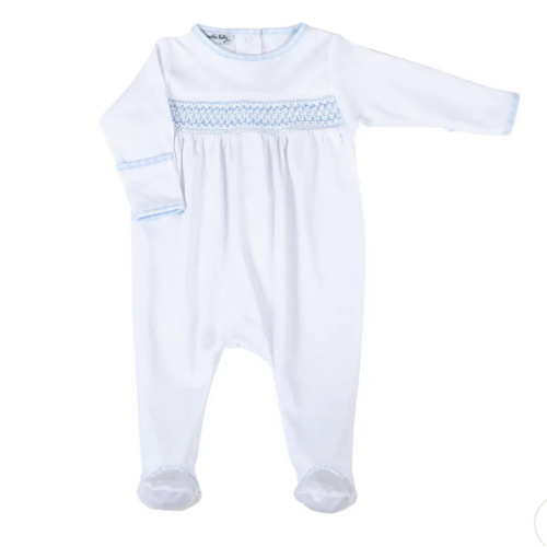 New Beginnings Blue Smocked Footie – VACE