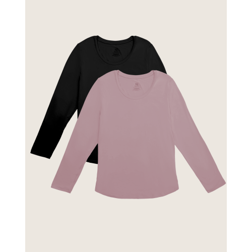 Bamboo Nursing Long Sleeve T-shirt Two-Pack | Wheat & Evergreen - Kindred Bravely