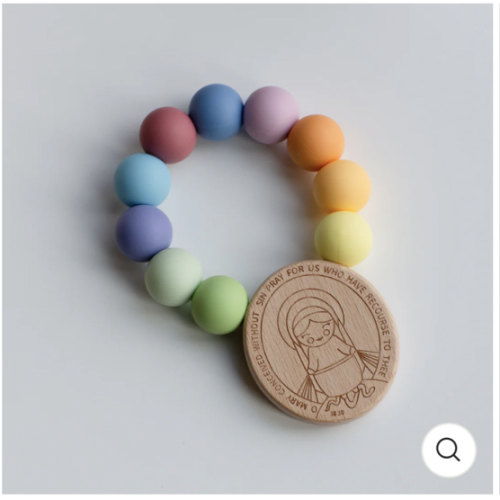 Baby's First Miraculous Medal Teether - Rainbow of Hope